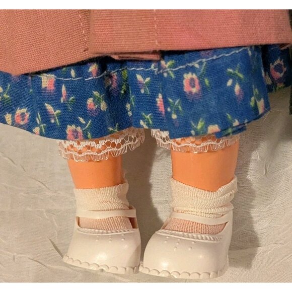 2 Vtg Dolls Rooted Eyelashes Hong Kong Blonde Brunette Cottagecore TLC 9" Set Of - Picture 8 of 14